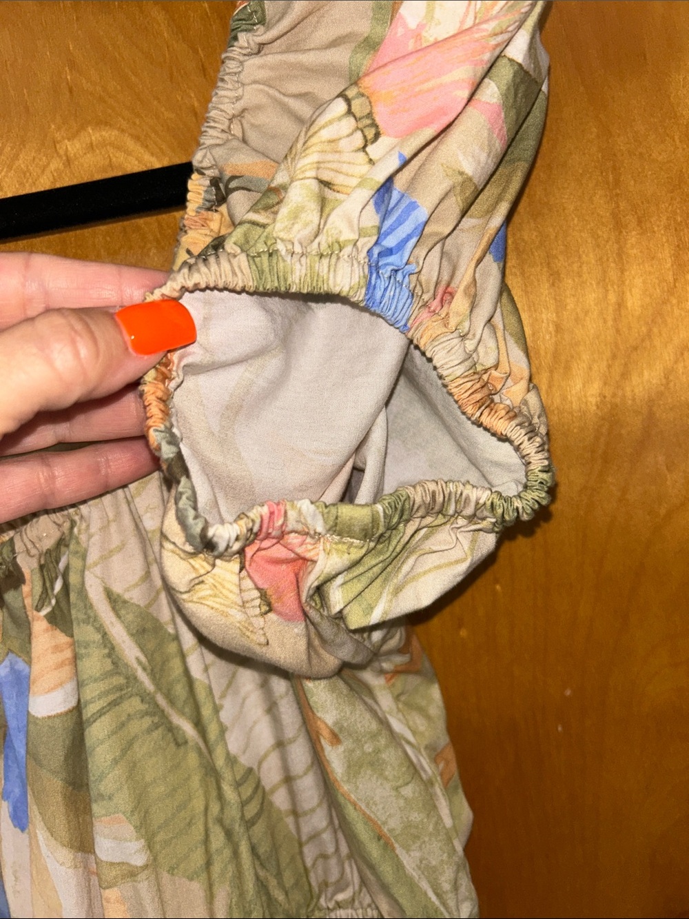H&M Beige Floral Puff-Sleeve Maxi Dress - Picture 5 of 6